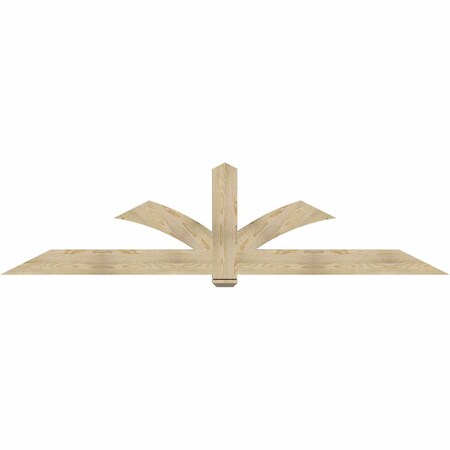 Ekena Millwork Redmond Rough Sawn Timber Gable Bracket, Douglas Fir, 108"W x 27"H x 4"D x 6"F, 6/12 Pitch GBW108X27X0406RED00RDF